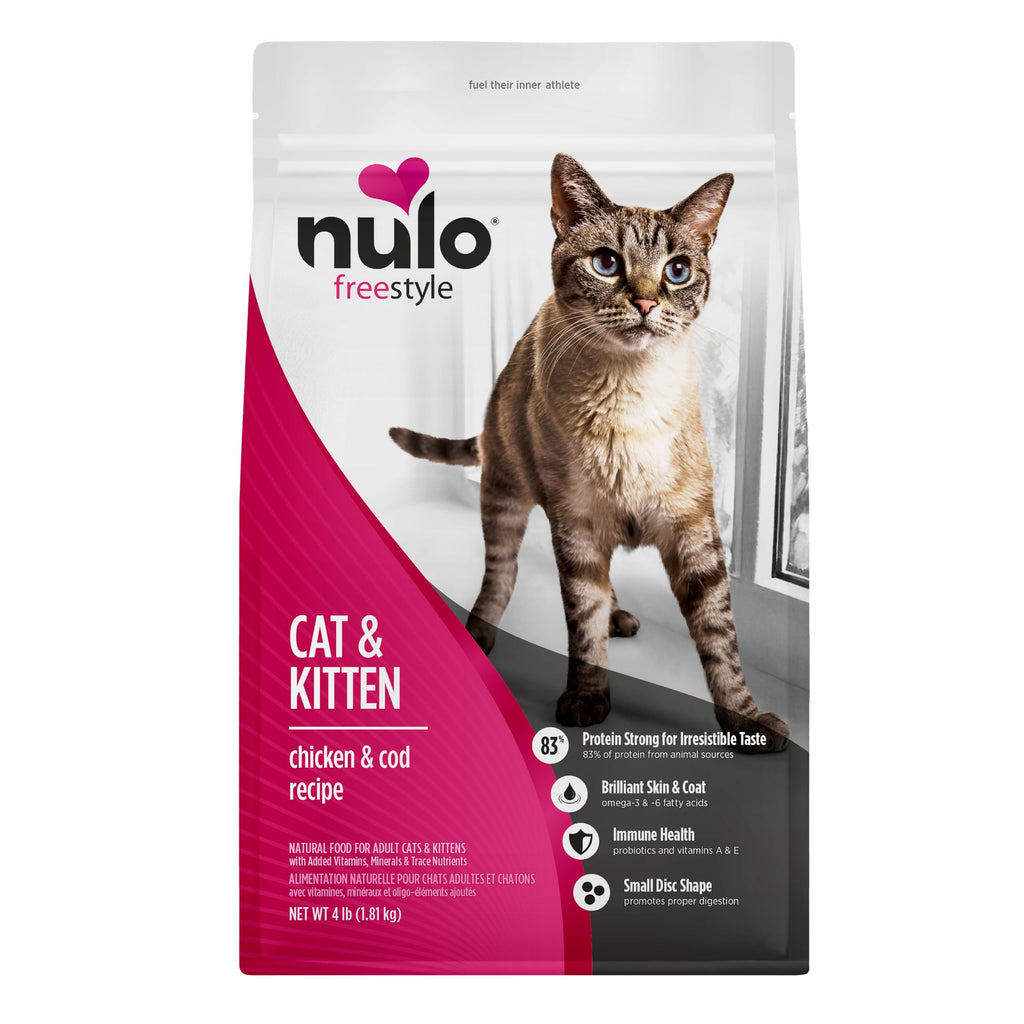 Nulo Freestyle Cat & Kitten Dry Food - Chicken & Cod Recipe, High Protein Grain Free Cat Food, Natural Kibble with Probiotics & Omega Fatty Acids