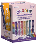 Choolip Squeeze Vita Stick Lickable Cat and Dog Treats – 49-Count Variety Pack – Real Meat Puree with Multivitamins for Total Pet Wellness