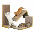 SMARTBEAN 3-Pack Cardboard Cat Scratcher for Indoor Cats, 23 Inch L Shaped Vertical Cat Scratching Post, Cat Scratching Board for Wall and Couch
