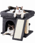 Aechonow Cat Tree for Large Cats, 14Inch Cat Tree Tower with Scratching Post, 20x16.5Inch Perch Bed for Adult Senior Cats, Removable Washable Mat