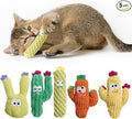 Pawsible Cat Toys for Indoor Cats, 100% Pure Organic Catnip-Filled Toys Without Cotton, Interactive Cactus Kitten Toy for Anxiety Relief, Soft Cute