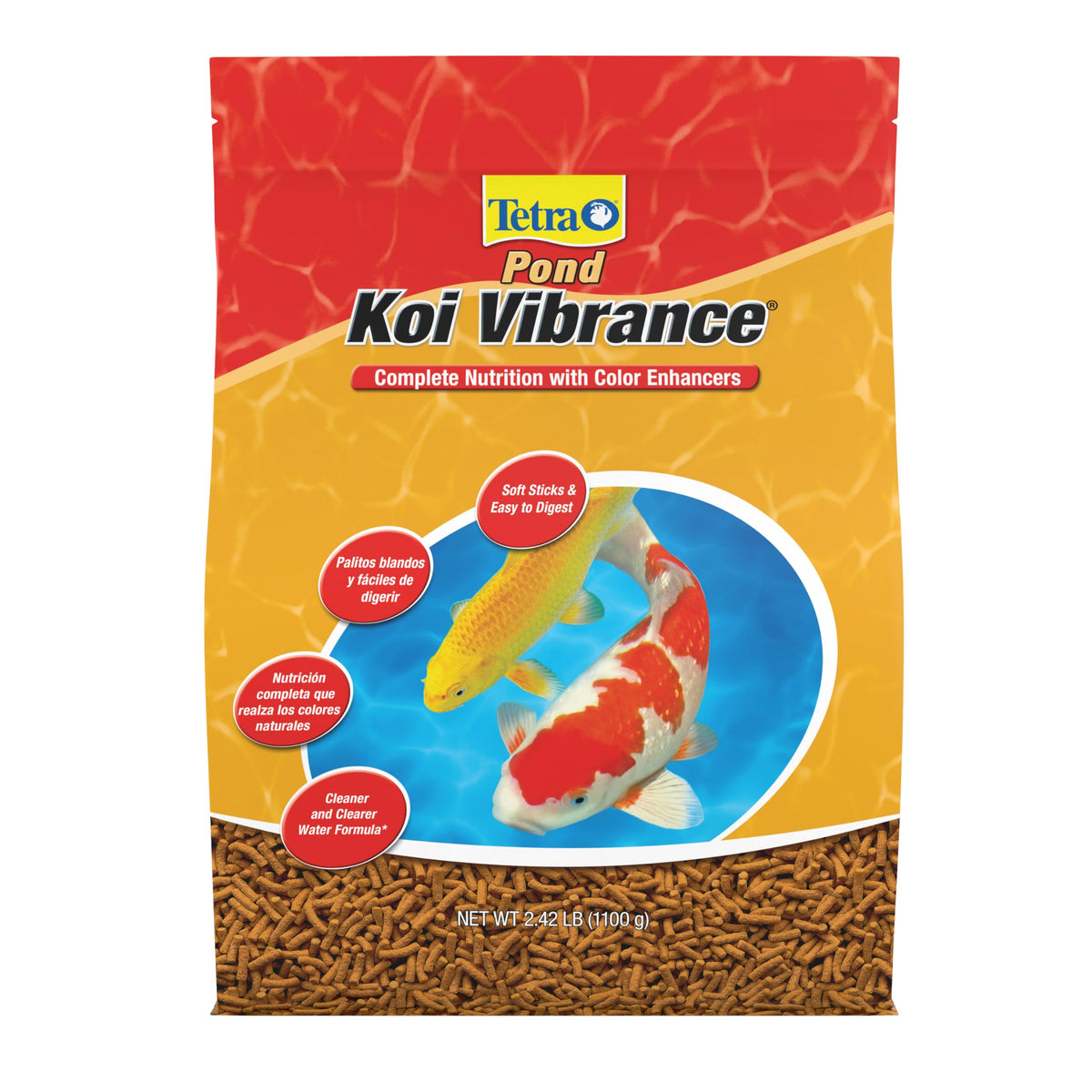 TetraPond Koi Vibrance Soft Sticks, Floating Pond Fish Food for Koi Fish and Ornamental Goldfish, 2.42 lbs