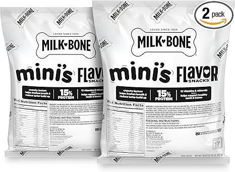 Milk-Bone Mini's Flavor Snacks Dog Treats, 35 Ounce Refill Packs (Pack of 2)