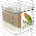 No Mess Automatic Bird Feeder,Multifunctional Parrot Seed Feeders,Transparent Seed Food Container,Bird Cage Accessories for Canaries Budgies