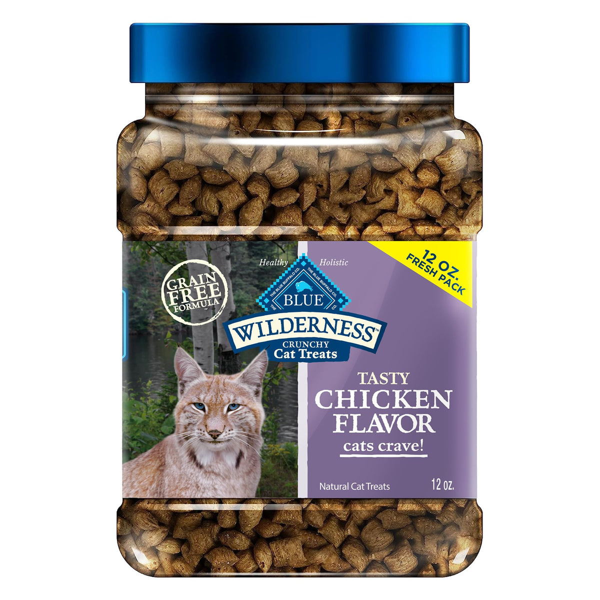 Blue Buffalo Wilderness Crunchy Cat Treats, Grain-Free Treats for Cats Made with Natural Ingredients, Great for Training, Tasty Chicken Flavor