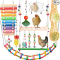 Chicken Toys for Coop 12PCS Set, KAKUNM Chicken Enrichment Toys，Including Xylophone, Swing Set, Mirror Toy, Flexible Ladder, Vegetable String Bag and
