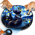 Interactive Cat Toy with Motion Activated Ball & 7-Hole Play Mat, Hide and Seek Exercise Game for Indoor Cats, Automatic Moving Cat Ball in Pouch