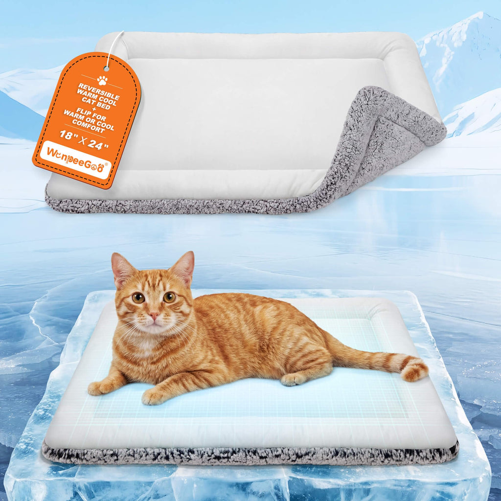 Cat Cooling Mat, Self Warming Cat Bed, Reversible Warm & Cooling Cat Bed, Winter Warm Cat Pad & Summer Cooling Cat Mat for Kittens & Small Dogs