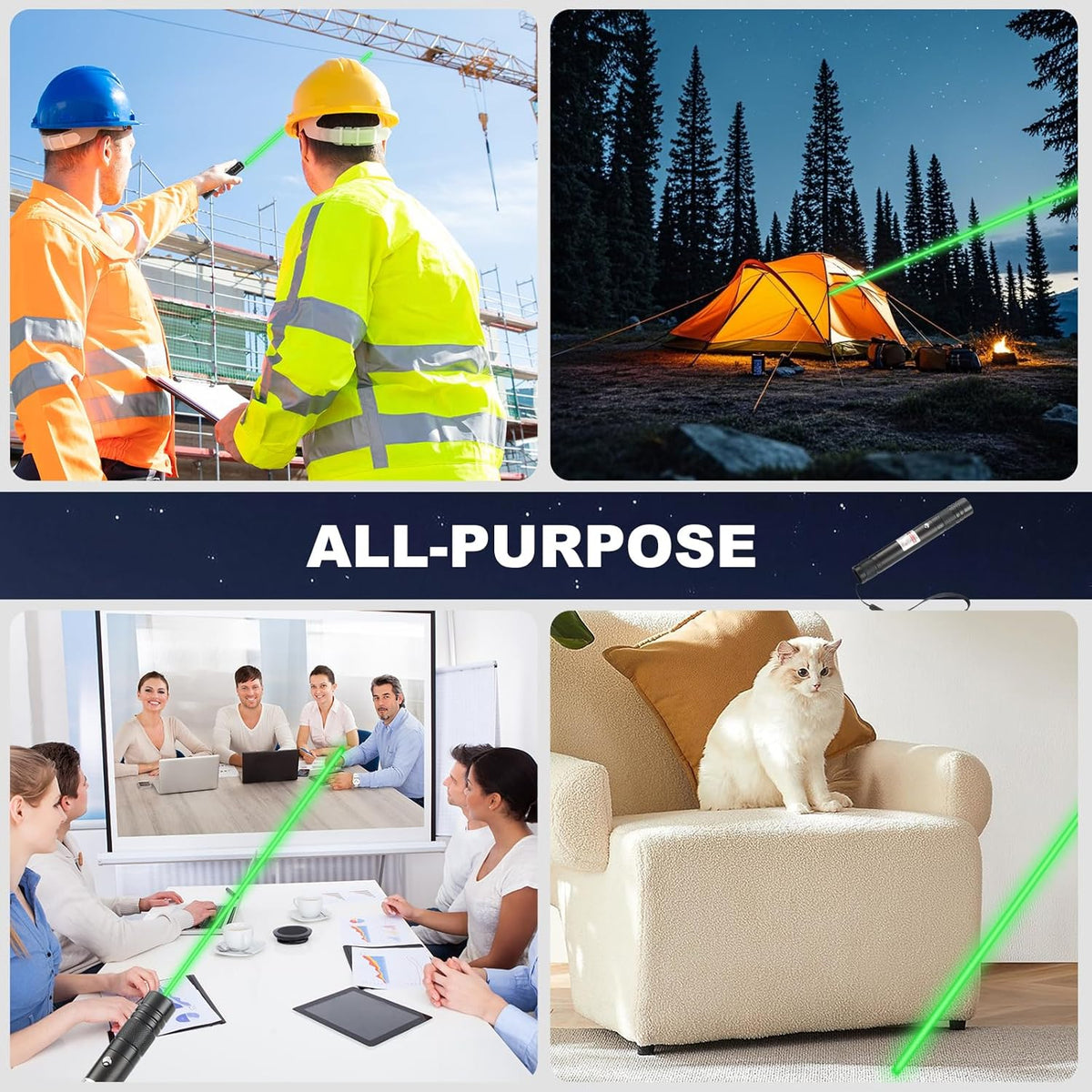 Long Range Green Laser Pointer, Laser Pointer High Power, Green Lazer Pointer Rechargeable for Hiking, Cat Laser Toy USB Charge
