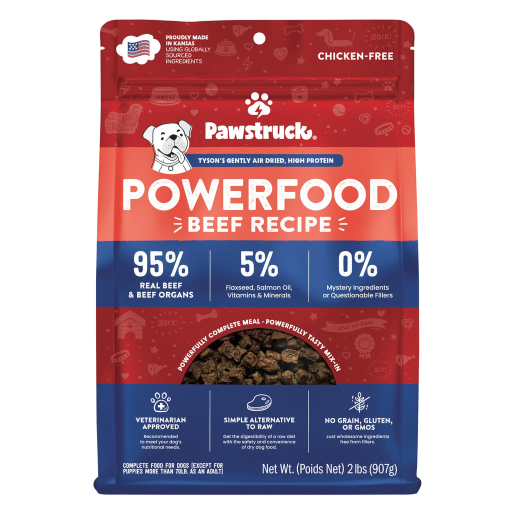 Pawstruck Air Dried Dog Food with Real Beef, Grain-Free, Made in USA, Non-GMO & Vet Recommended, High Protein Limited Ingredient Full-Feed for All