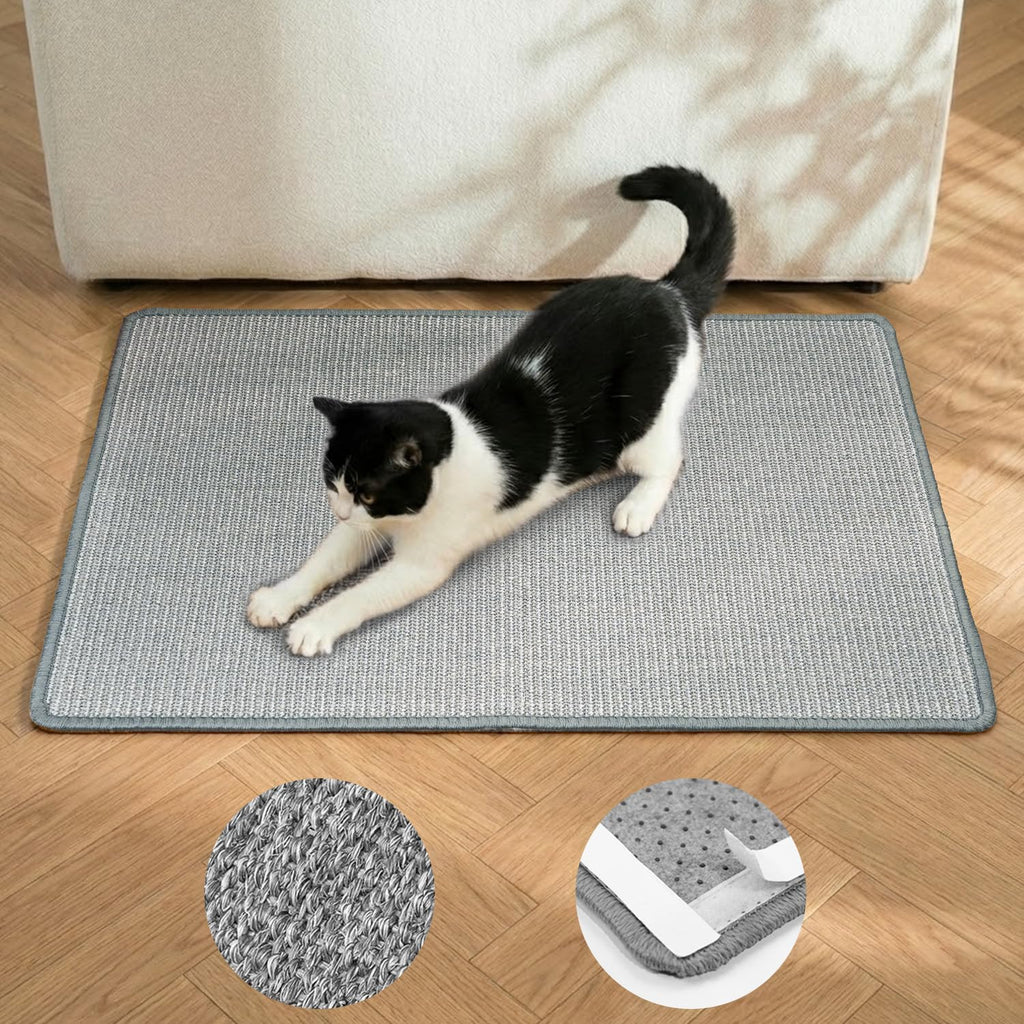 Conlun Cat Scratcher Mat,Natural Sisal Cat Scratch Pad,Horizontal Floor Cat Scratching Pads Rug for Indoor Cats Grinding Claws Nails,Cat Furniture
