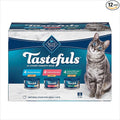 Blue Buffalo Tastefuls Natural Pate Wet Cat Food Variety Pack, Salmon, Chicken, Ocean Fish & Tuna Entrées 3-oz Cans (12 Count - 4 of Each Flavor)