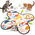 Interactive Cat Toys for Indoor Cats–Rechargeable Automatic Hide and Seek Kittens Toy with Moving Wand Feathers,Fluttering Butterfly,Real Mouse