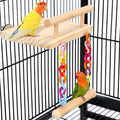 Bird Perches Cage Toys Parrot Wooden Platform Play Gyms Exercise Stands with Acrylic Wood Swing Ferris Wheel Chewing for Animals Green Cheeks, Baby