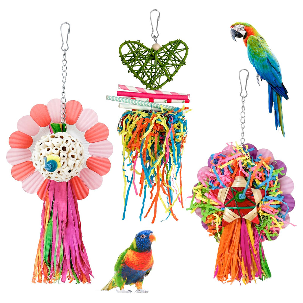 Bird Toys, 3PCS Natural Corn Cob Bird chew Toys Bird Foraging Toys for Small Medium Parrots, Conures, Cockatiel, Lovebird Cockatiel