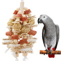 Bird Toys that is 17.5 Inches in Length, Parrot Toy Designed for Chewing Features Natural Corn cob and Loofah Slices, Can Be Hung in Large and