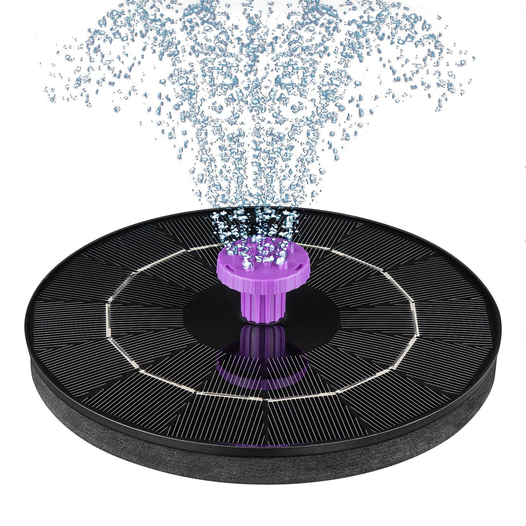 3.5W Solar Bird Bath Fountain Pump, Solar Powered Water Pump, Outdoor Water Fountain with 8-in-1 Nozzles, 4 Fixed Pipes for Hummingbirds, Garden