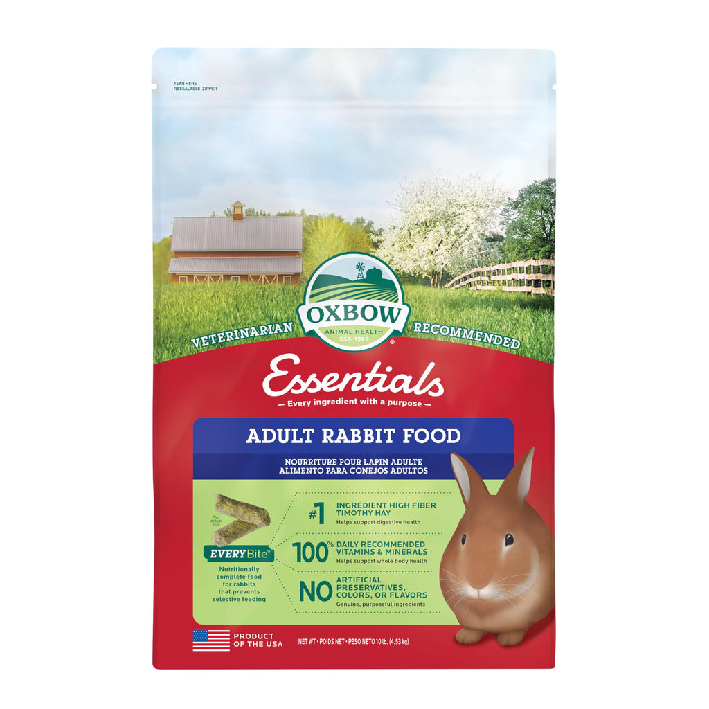 Oxbow Essentials Rabbit Food, Adult, Made with Oxbow Timothy Hay for Rabbit, Pet Pellets with Vitamins & Minerals, Small Animal Pet Products, Bunny