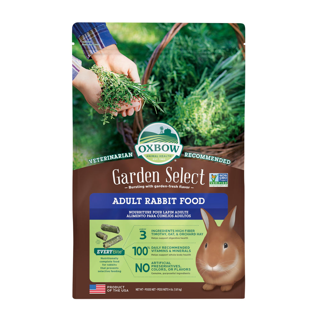 Oxbow Garden Select Rabbit Food, Adult Rabbit, Made with Oxbow Timothy Hay, Vitamin & Mineral Rich Pet Food Pellets, Bunny Supplies, Made in USA