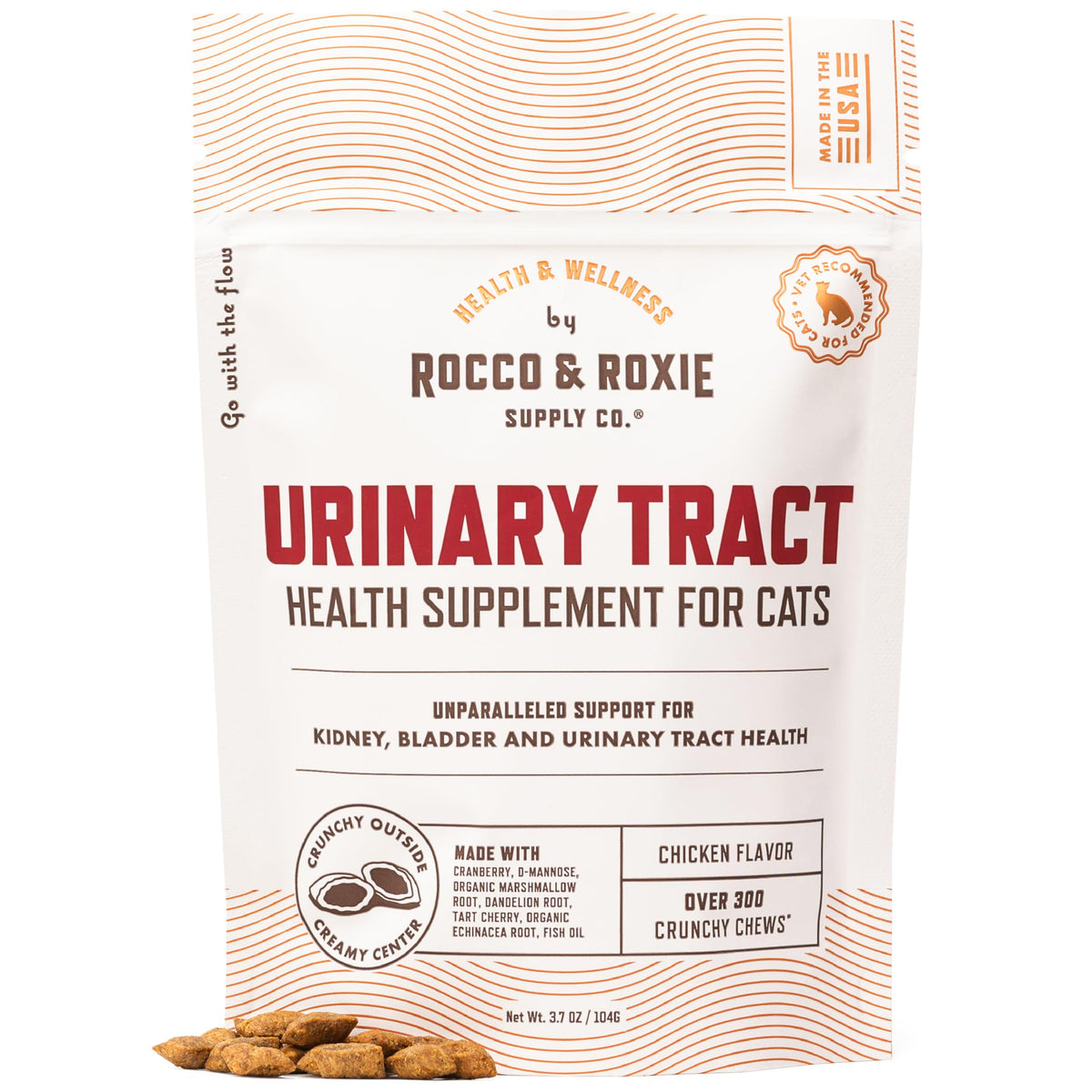 Rocco & Roxie Cat Urinary Tract Health Supplement, Cranberry and D-Mannose for Bladder, UT and Kidney Support for Cats, Vet-Recommended