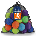FURWEY Tennis Balls for Dogs 16 Pack,2.5 inches,Durable and Non-Toxic Dog Toys Balls with Mesh Bag,Colorful Fetch Toys Balls for pet Dog (Non Squeaky)