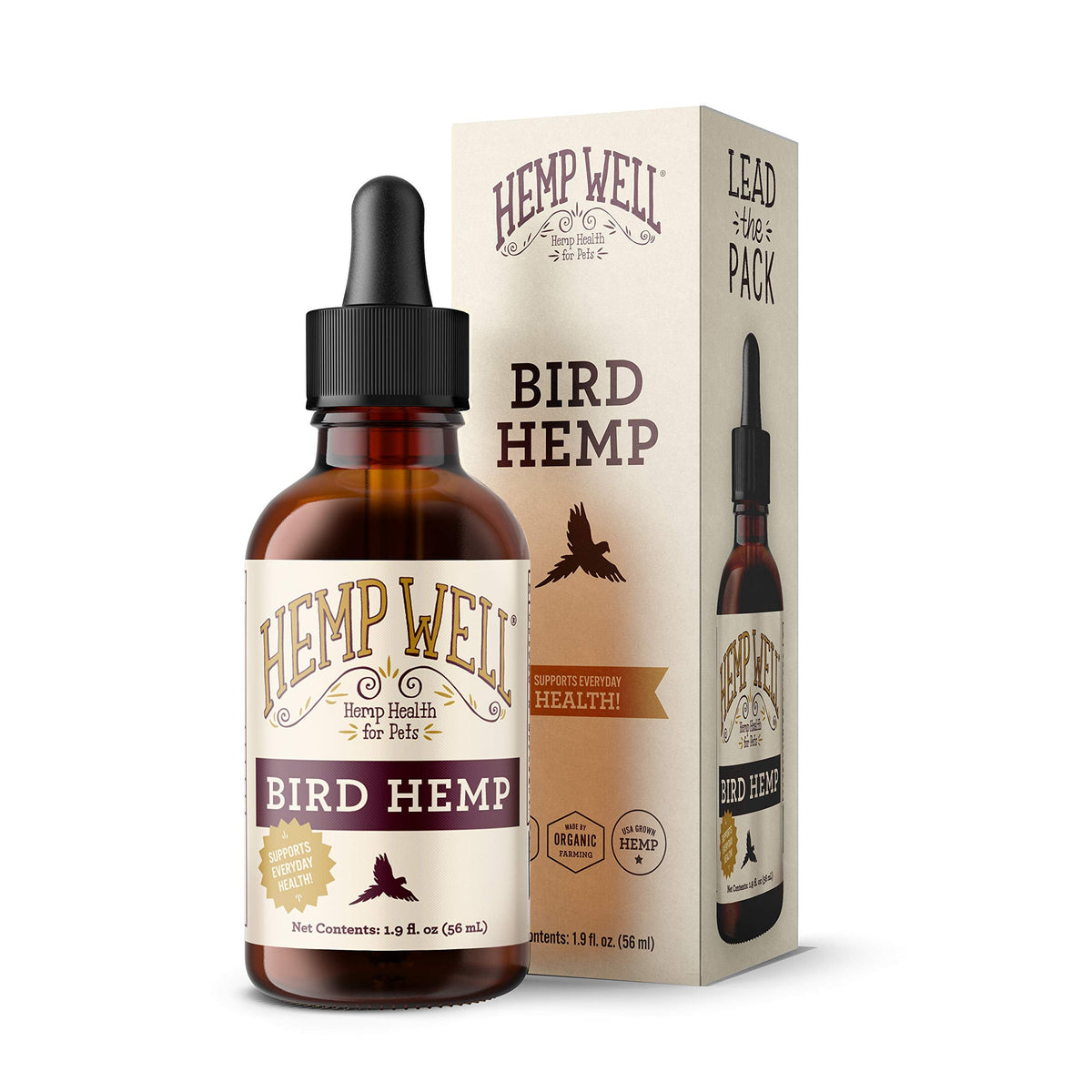 Organic Hemp Well Bird Hemp Oil – 2 Ounces. Parrot, Parakeet, Cockatiel and All Birds for Supporting Health, Feather Plucking, Destructive Behavior