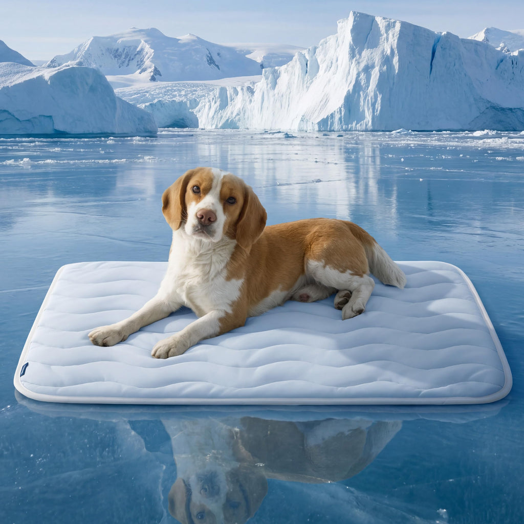 Bedsure Cooling Mat for Large Dogs - Q-Max>0.4 Thin Breathable Cooling Crate Pad Indoor for Pet with Chill Cool Fiber as Cooling Topper，Portable