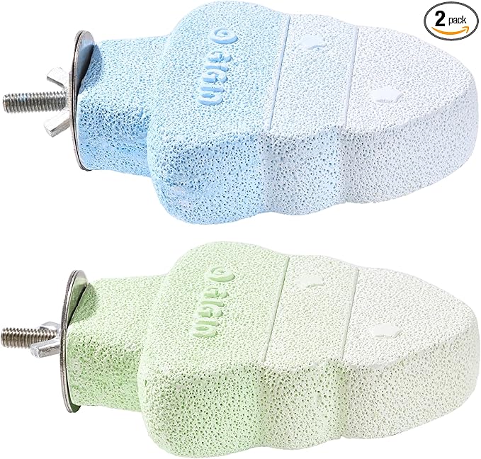 2 Pack Bird Beak Grinding Stone, Parrot Perch for Cage Volcanic Rock Mineral Bird Perch, Parrot Cage Accessories for Parakeets Budgies Cockatiels