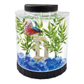 Tetra LED Half Moon Aquarium Kit, 1.1 Gallons, Small, Clear Plastic Fish Tank With Curved Front, Easy Feeding And Movable, Energy-Efficient LEDs