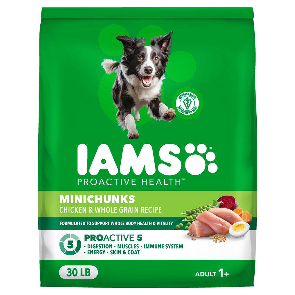 IAMS Proactive Health Adult Minichunks Premium Dry Dog Food, Adult Dog Food Dry Recipe, 30 lb. Bag