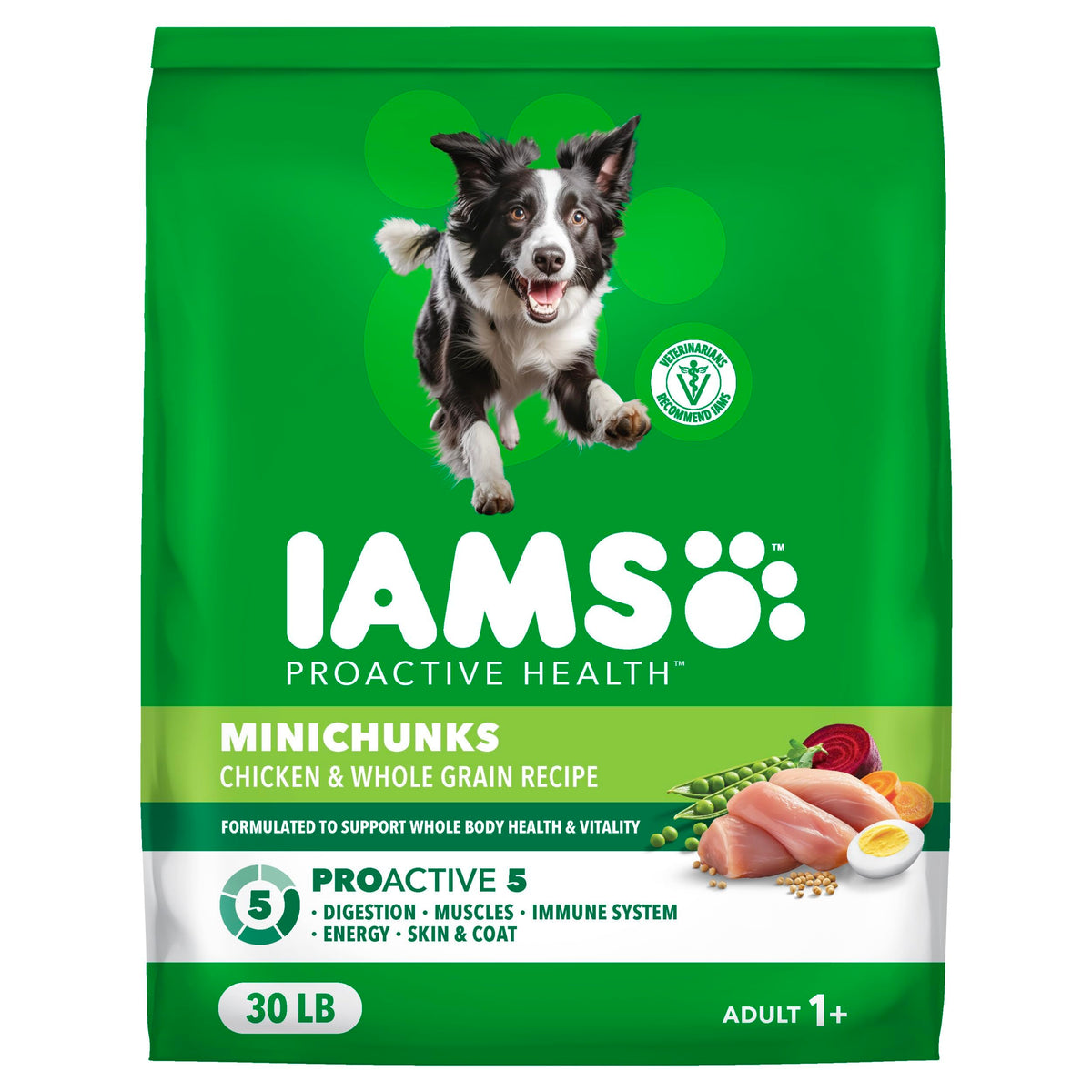 IAMS Proactive Health Adult Minichunks Premium Dry Dog Food, Adult Dog Food Dry Recipe, 30 lb. Bag