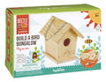 Beetle & Bee Build A Bird Bungalow - DIY Kid Art Craft Outdoor Birdhouse Kit, House Painting Kit for Kids, Hardware Glue Included- 4 Paints, 1 Brush