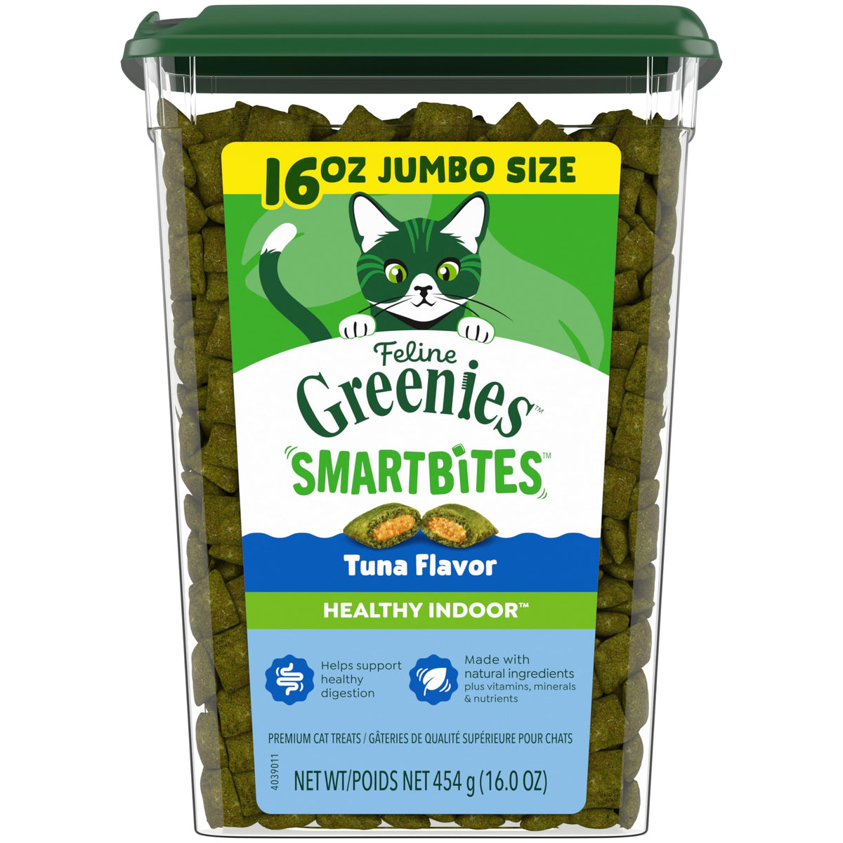 Greenies Feline Smartbites, Cat Treats Healthy Recipe, Indoor Cat Treats, Tuna Flavor, 16 oz. Tub