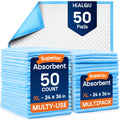 Healqu Disposable Underpads - Absorbent Incontinence Bed Pads for Adults, Kids, Elderly, and Pets - Fluid and Urine Bed Protection - Large, Thick
