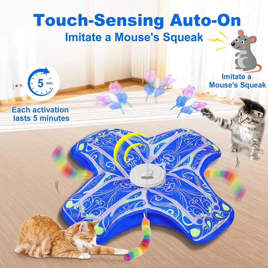 Interactive Cat Toys for Indoor Cats,[Newly Upgraded] Rechargeable Touch Activated Hide and Seek Kitten Toys for Bored Indoor Adult Cats with