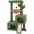 AIWIKIDE 37.4" Cactus Cat Tree Tower with Twin Cat Condos for Indoor Cats, All-in-One Activity Center with Cat Scratching Post Cozy Sleeping Perch