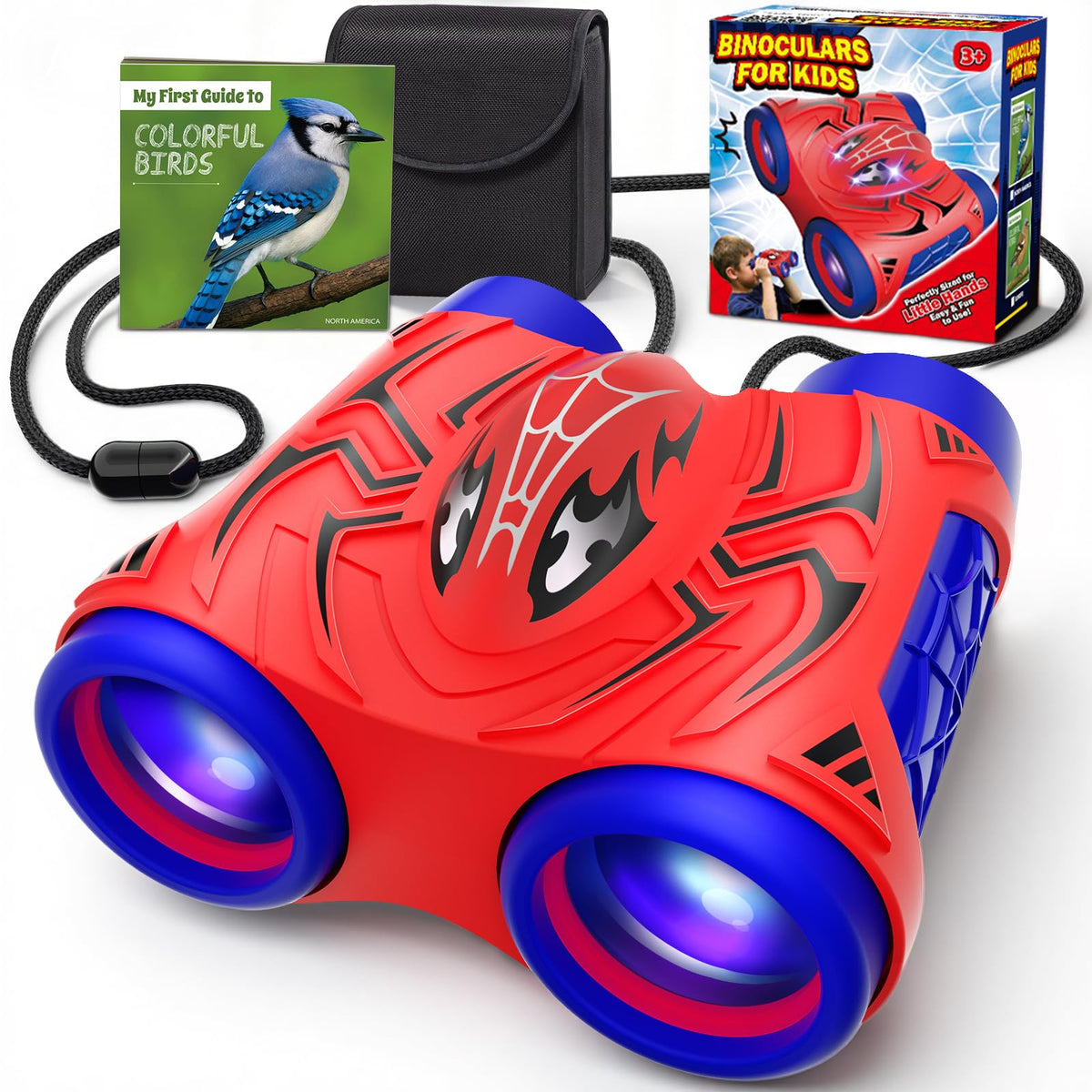 Boy Toys Age 3-12,Binoculars for Kids with Bird Watching Manual&Compass,Outdoor Camping Backyard Toddler Toys,3 4 5 6 7 8 9 10 11 12 Year Old Xmas