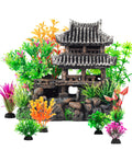 CousDUoBe 9Pcs Resin Castle Decorations Set，Realistic Fish Tank Castle with Eco-Friendly Design,Fish Tank Decorations Aquarium Accessories