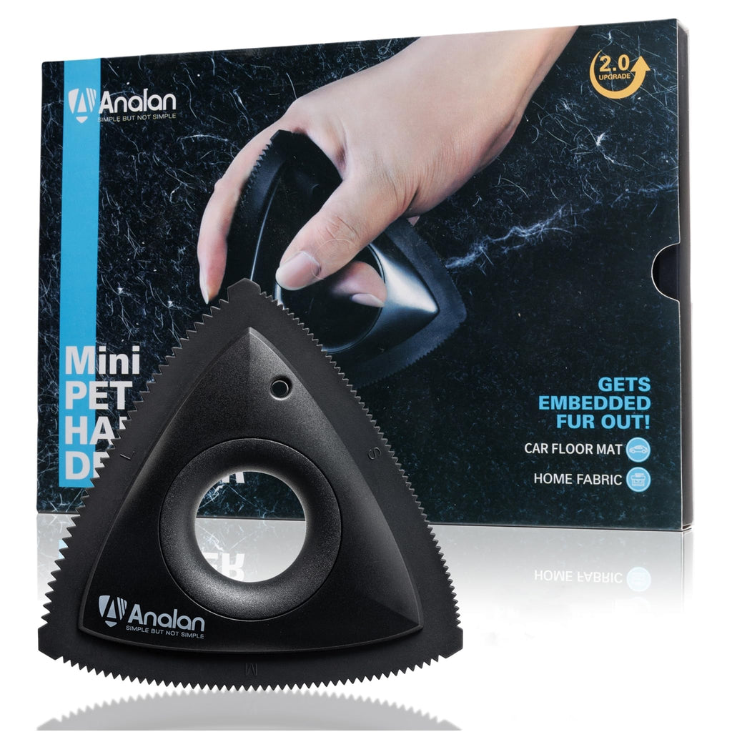 Analan Mini Pet Hair Remover for Car Detailing Supplies, Carpet Dog Hair Remover for Car Interior, Triangle Dog Hair Remover for Auto Detailing
