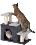 Aechonow 3-in-1 Pet Stairs for Cats, Dog Steps for Small Doggie Rabbits, 6.29''Depth Cat Stairs, Indoor Cat Ladders for High Bed for Pet's Joints, 1