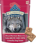 Blue Buffalo Wilderness Trail Treats Crunchy Dog Biscuits, Grain-Free and High-Protein Dog Treats Made with Natural Ingredients, Salmon Recipe 24-oz