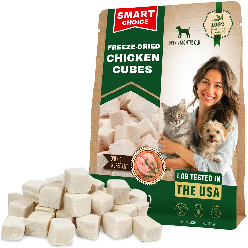 Beloved Pets Dog & Cat Treats Freeze Dried Chicken Cubes 5.3 oz - All Natural Meat Raw Pet Food - Human Grade High-Protein Snacks & Grain-Free Jerky