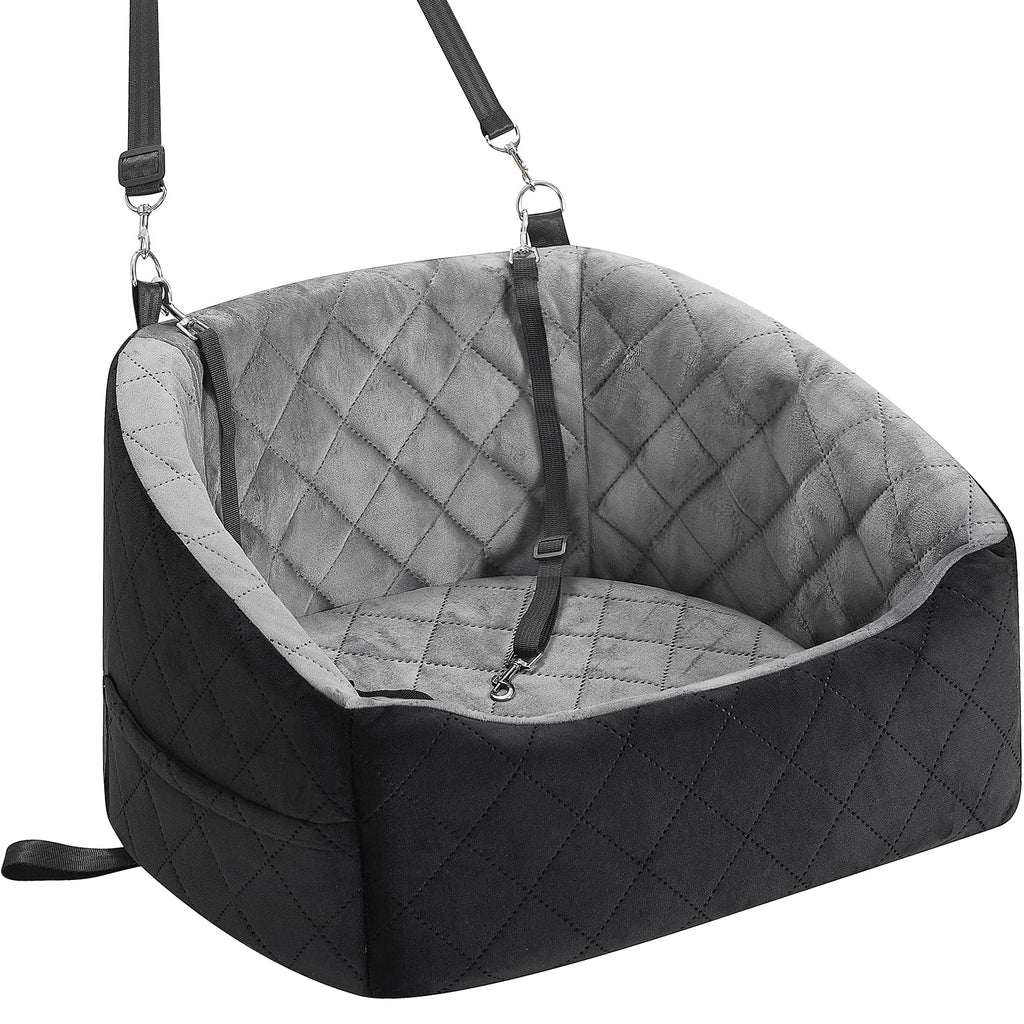 Dog Car Seat for Small Dogs Up to 30 Lbs, Pet Travel Safety Bed for Puppy Cat, Fits in Front/Back Seat, Anti Slip Base, Fully Detachable Washable