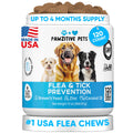 Chewable Flea and Tick Prevention for Dogs - 120 Soft Chews Made in USA - Oral Flea and Tick Control Pills for Small, Medium, Large Dogs and Puppies