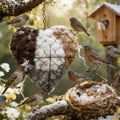 2026 new Handmade Alpaca Fiber Bird nest Heart, Bird nest Material Frame, Winter Wild Bird Tree House, Hummingbird nest Box Outdoor Garden Art Bird
