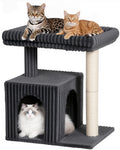 Cat Tree for Large Cat, 20.9 * 15.7in Large Perch Bed for Adult Cats, 22.8in Cat Tower with Scratching Post, Cat Condo with 2-Door for Indoor Cats