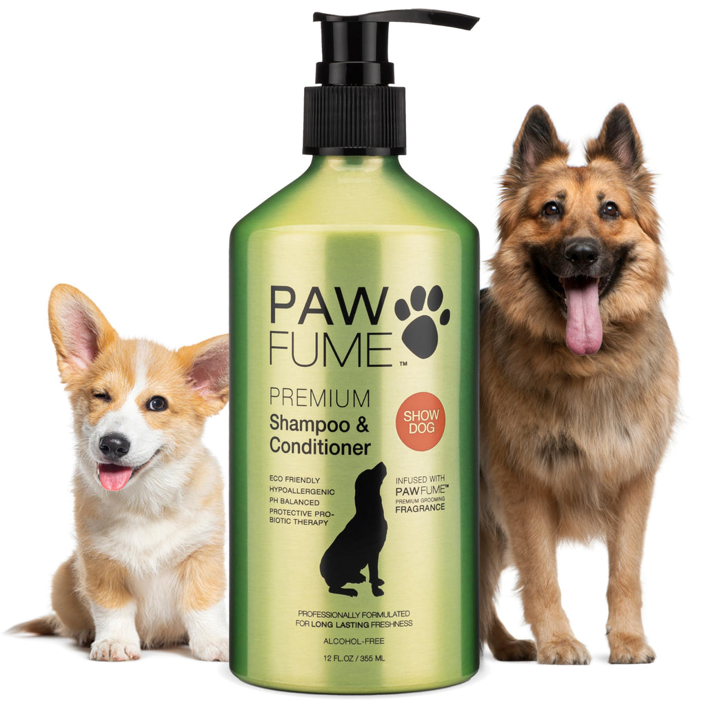 PAWFUME Deshedding Dog Shampoo and Conditioner, Show Dog, 1-Pack – Nourish & Detangle for Silky Soft Coat – Probiotic, Deep-Cleaning, pH-Balanced