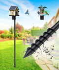 Heavy Duty Bird Feeder Pole - 60 Inch Adjustable 1 Inch Metal Bird House Pole with 14” Deep Auger Base | Outdoor Mount Kit for Bluebird Houses