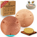 Bird Bath Copper Disk & Maintenance Set, 2 Hammered Style 0.8mm, 99.9% Pure Copper Plate, Rustic Birdbath Accessories for Bowl and Fountain, Supports