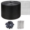6in X 100ft Solar Panel Bird Guard,Solar Panel roof Protection net 1/2inch Mesh PVC Black Vinyl Coated Galvanized net 70 Fastener ClipsUsed for